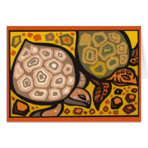 Two Mosaic Turtles Card