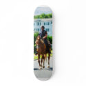 Two Mounted Police skateboard