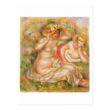 Two Nudes Wearing Hats Postcards