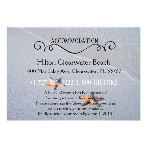 Two of Us | Beach Wedding Accommodation Directions Custom Announcement