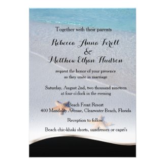 Two of Us/Ocean Love Starfish Beach Wedding Invite Card