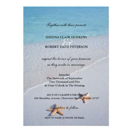 Two of Us | Ocean Love Starfish Wedding Invitations