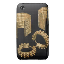 Two open facetted bracelets and a pair of earrings iPhone 3 cases