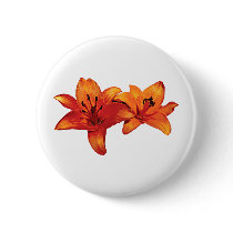 Two Orange Lilies Pins