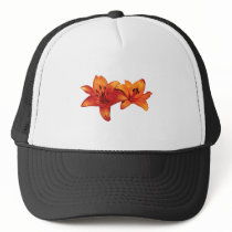 Two Orange Lilies Trucker Hats