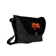 Two Orange Lilies Messenger Bag