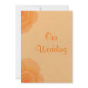Two Orange Roses, Orange Wedding Invitations invitation