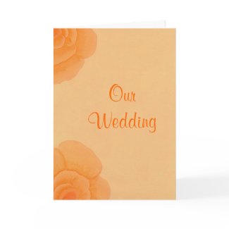 Two Orange Roses Wedding Invitations, Flowers card