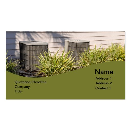two outdoor central air conditioners business card (front side)