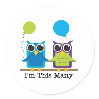 Two Owls I'm This Many sticker