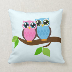 Two Owls Throw Pillows
