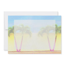 Two Palm Retro Trees Sky Faded Custom Announcement