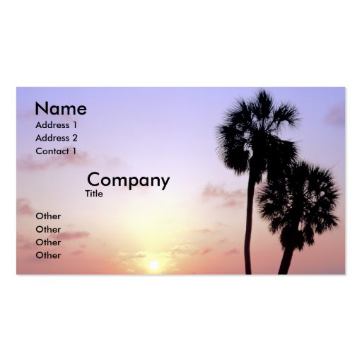 Two Palm Trees Business Card