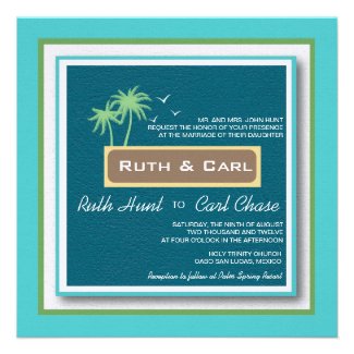 Two Palms - Beach Wedding Invitations
