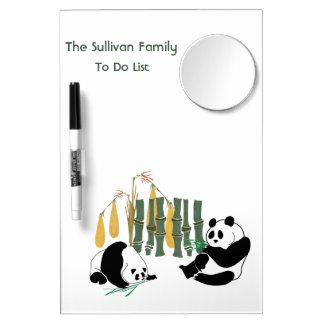 Two Pandas Eat Bamboo Whiteboard, Pen and Mirror Dry-Erase Whiteboard