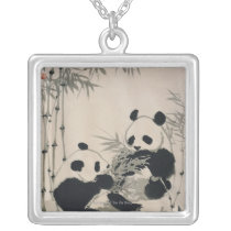 Two Pandas Personalized Necklace