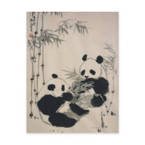 Two Pandas Postcard