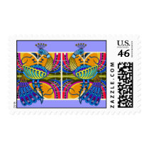 TWO PEACOCKS POSTAGE STAMP