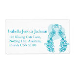 Two peafowl wedding return reply label labels