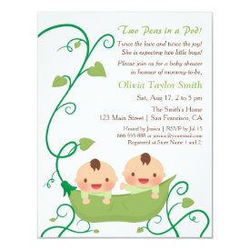 Two Peas in a Pod Baby Shower Invitations