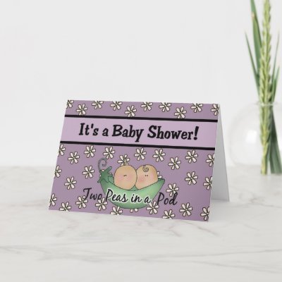  Peas Baby Shower Ideas on Two Peas In A Pod Baby Shower Invitations Greeting Card From Zazzle