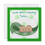 TWO PEAS IN A POD BABY SHOWER TWINS INVITATIONS