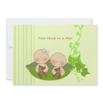 Two Peas in a Pod Birth Annoucement Invitation