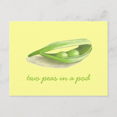 Two Peas in a Pod - save the date Postcard