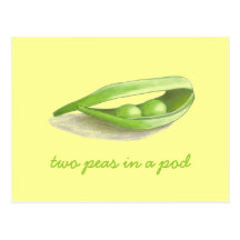 Two Peas in a Pod - save the date Postcard
