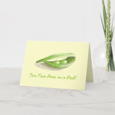 Two Peas in a Pod Wedding Card