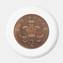 Two Pence coin Refrigerator Magnets