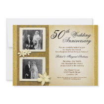 two photos wedding anniversary invitations