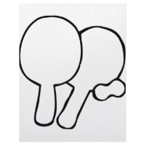 two ping-pong paddles icon letterhead