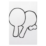 two ping-pong paddles icon stationery paper