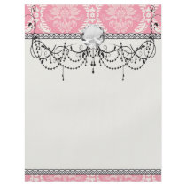 two pink and cream elegant damask full color flyer