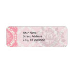 two pink and cream elegant damask labels