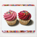 Two Pink Cupcakes mousepads by thaneeyamcardle Two Pink Cupcakes mousepads