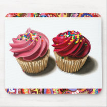 Two Pink Cupcakes mousepads