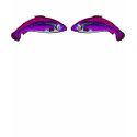 two pink fish facing each other t-shirts