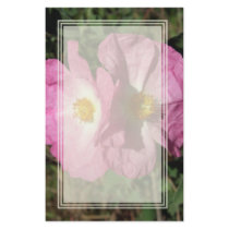 Two Pink Flowers Blank Stationery