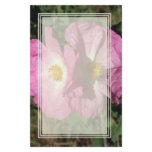 Two Pink Flowers Blank Stationery