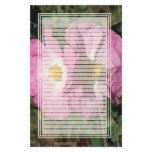 Two Pink Flowers Lined Stationery