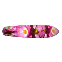 Two Pink Flowers Skateboard by wingedturtle Two Pink Flowers Skateboard