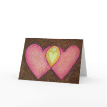 Two Pink Hearts Card
