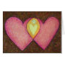 Two Pink Hearts Card