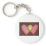 Two Pink Hearts Key Chain