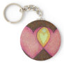 Two Pink Hearts Keychains