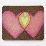 Two Pink Hearts Mousepad