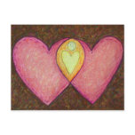 Two Pink Hearts Postcard