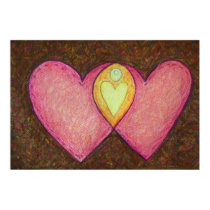 Two Pink Hearts Poster posters